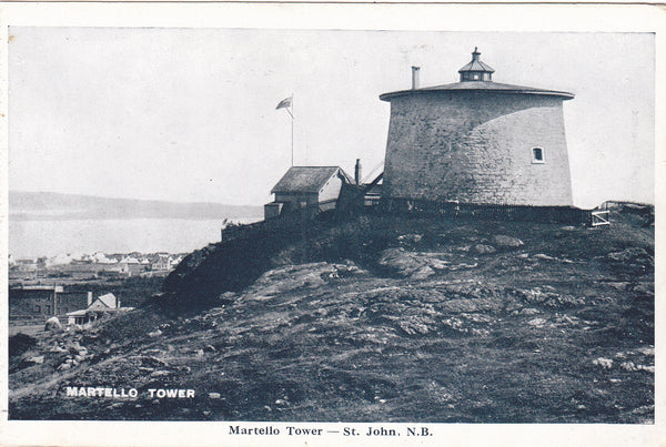Old postcard of Martello Tower, St John, N.B. Canada