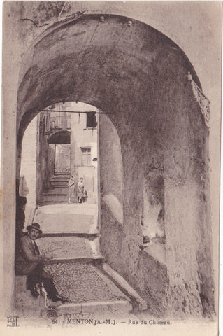 MENTON - RUE DU CHATEAU - OLD POSTCARD (ref 1835)