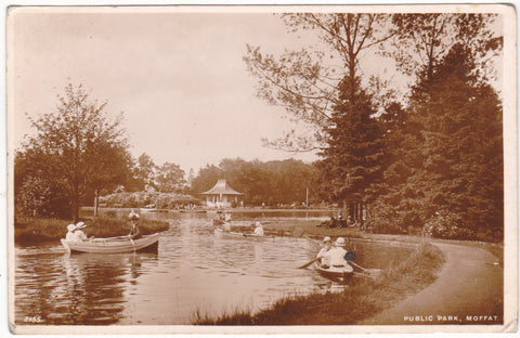 Real photo postcard of Public Park, Moffat