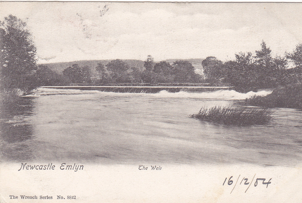 1904 postcard of The Weir, Newcastle Emlyn