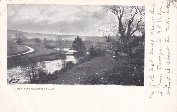 VIEW NEAR NEWCASTLE EMLYN, 1903 POSTCARD (ref 4230/21/RW)