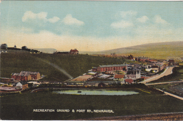 Old postcard of Recreation Ground & Fort Rd, Newhaven