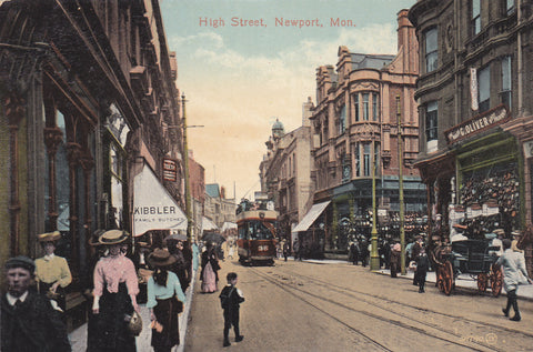 HIGH STREET, NEWPORT, MONMOUTHSHIRE - OLD POSTCARD (ref 1742/20/G7)