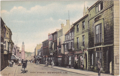 Old postcard of High Street, Newport, Isle of Wight