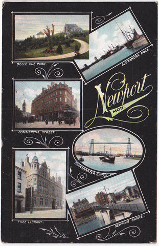 NEWPORT, MONMOUTHSHIRE, 1910 MULTIVIEW POSTCARD