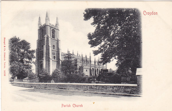 Old postcard of Parish Church, Croydon