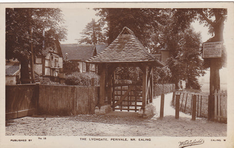 Real photo postcard of The Lychgate, Perivale, Nr Ealing, London