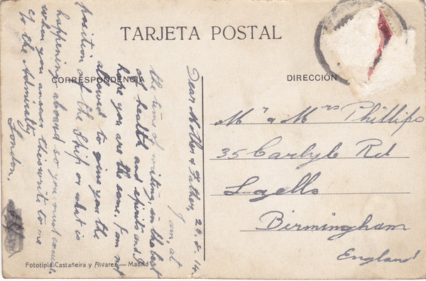 PONTEVEDRA, MARIN, VISTA PARCIAL - 1914 POSTCARD, SPAIN (ref 4370/21/M)