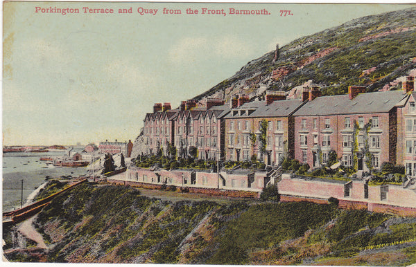 Old postcard of Porkington Terrace and Quay from the Front, Barmouth