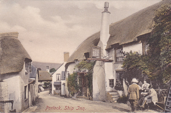 Pre 1918 postcard of the Ship Inn at Porlock in Somerset