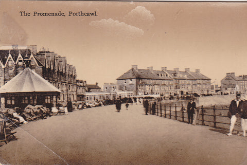 Real photo postcard of The Promenade, Porthcawl in Glamorgan