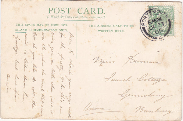L'ENTENTE CORDIALE, PORTSMOUTH WELCOME - 1905 POSTCARD (ref 6258/21/G4)
