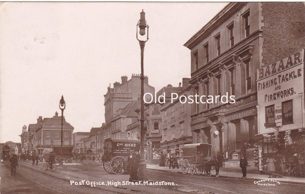 1915 postcard of The Post Office, High Street, Maidstone in Kent