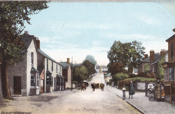 Old postcard of The Hill, Purton in Wiltshire