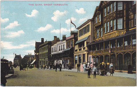 Old postcard of The Quay, Great Yarmouth