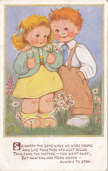Old postcard celebrating reunion by Phyllis M Purser