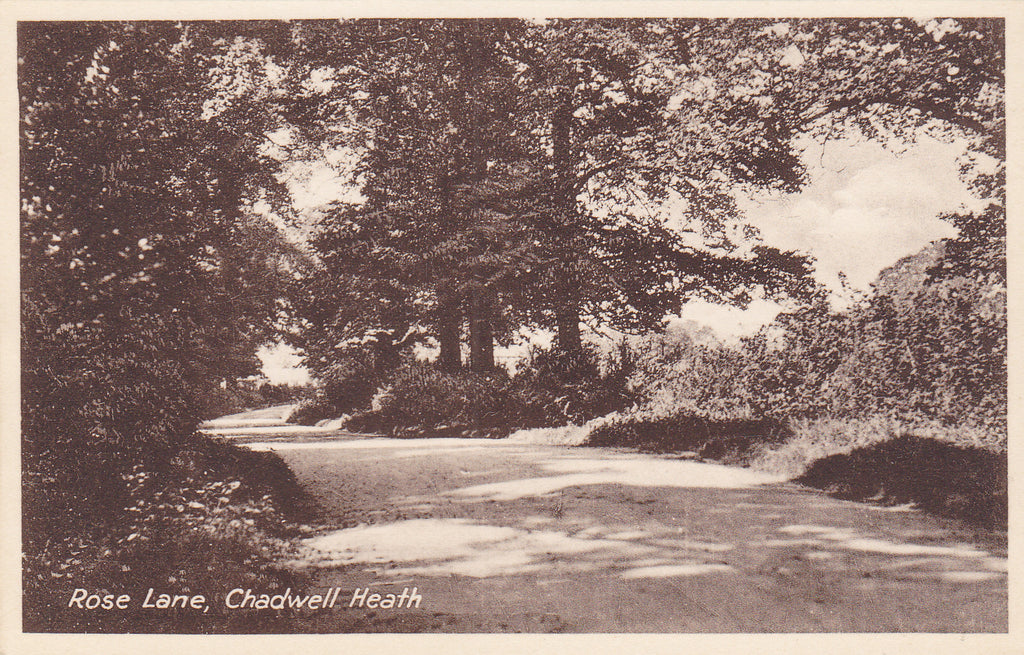 Old  postcard of Rose Lane, Chadwell Heath in Essex