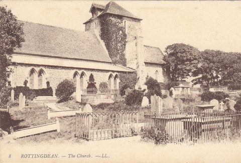 THE CHURCH, ROTTINGDEAN - OLD LL SUSSEX POSTCARD