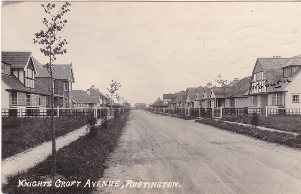 1920s real photo postcard of Knights Croft Avenue, Rustington, Sussex