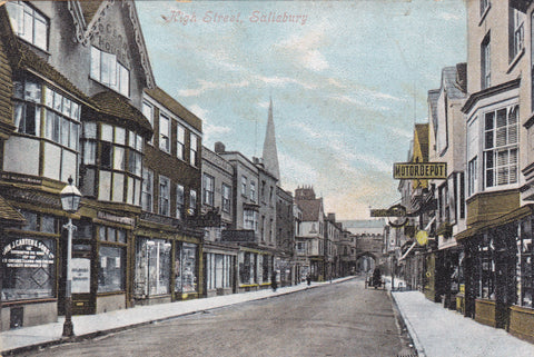 Old postcard of Salisbury High Street