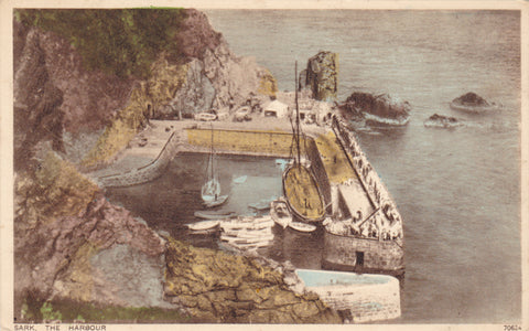 Old postcard of Sark Harbour, Channel Isles