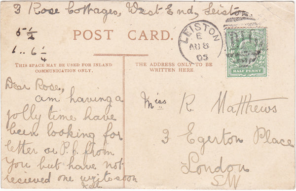 SAXMUNDHAM ROAD, LEISTON - OLD SUFFOLK POSTCARD (ref 6329/21/G5)