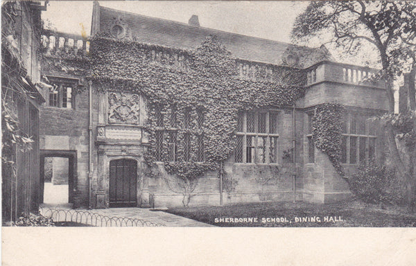 Sherborne School Dining Hall - 1904 vintage Dorset postcard