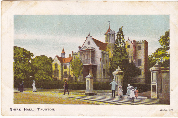 Shire Hall, Taunton, Devon vintage postcard