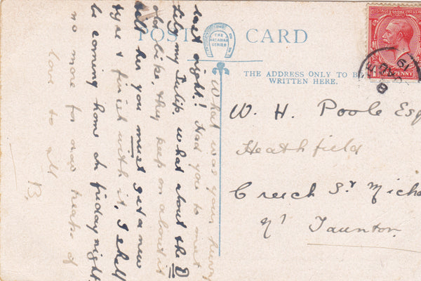 SHIRE HALL, TAUNTON - 1919 POSTCARD (ref 4026)