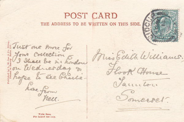 COTTAGE NEAR SIDCUP, KENT - 1904 POSTCARD (ref 3952/19)