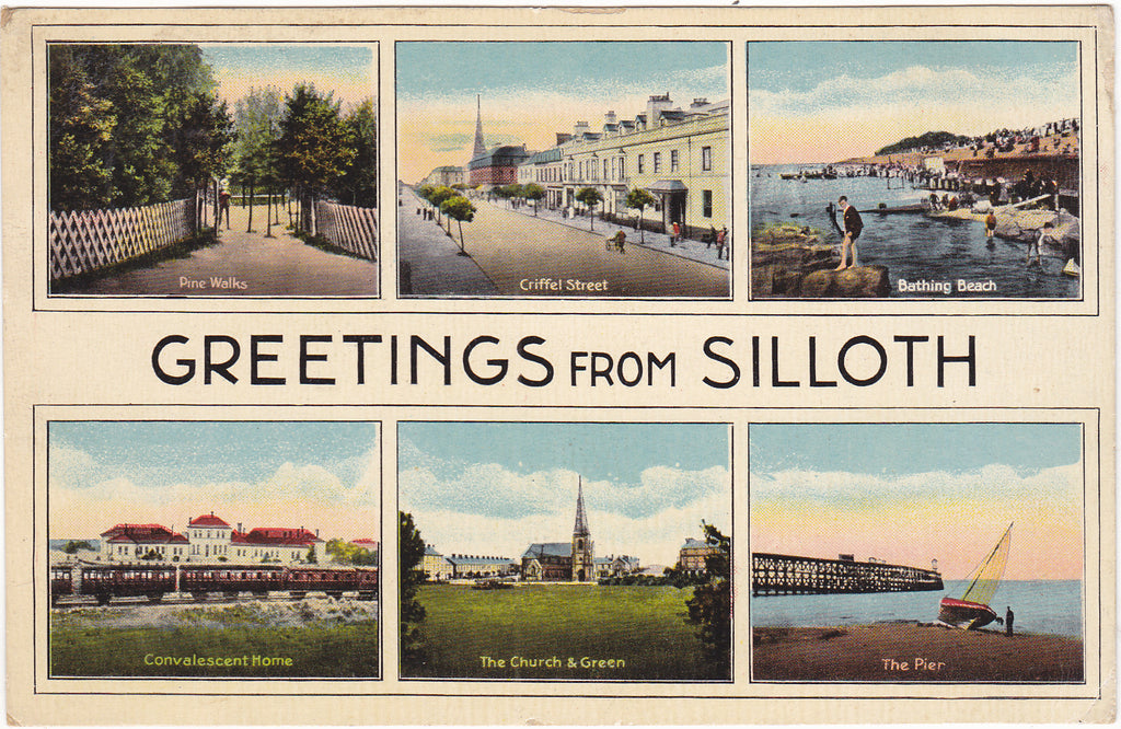 Greetings from Silloth - old multiview postcard