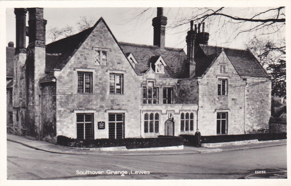 Real photo postcard of Southover Grange, Lewes in Sussex