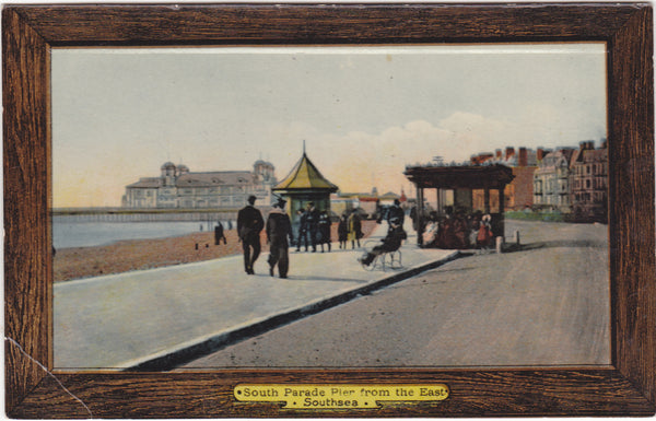 Old postcard of South Parade Pier from the East, Southsea in Hampshire