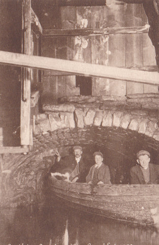Pre 1918 postcard of Speedwell Mine, Castleton showing the canal entrance