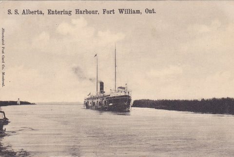 SS ALBERTA, ENTERING HARBOUR, FORT WILLIAM, ONTARIO