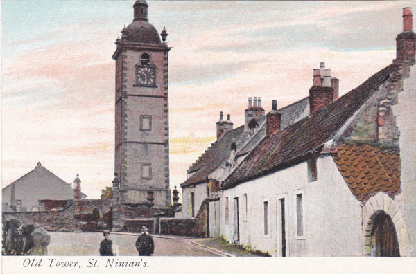 Old postcard entitled "Old Tower, St Ninian's"