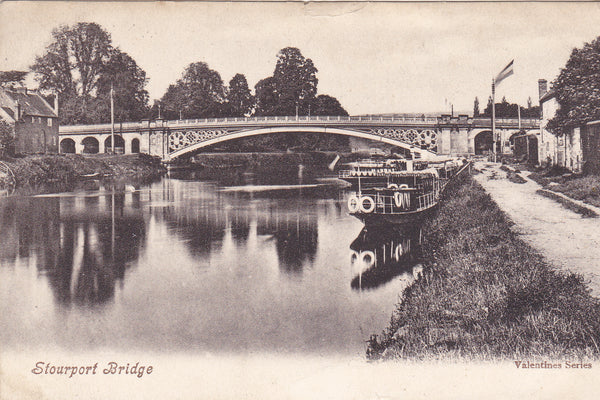 Old postcard of Stourport Bridge in Worcestershire