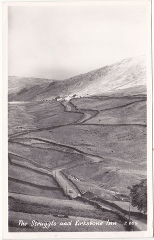 Real photo postcard of The Struggle and Kirkstone Inn, nr Ambleside, 1958