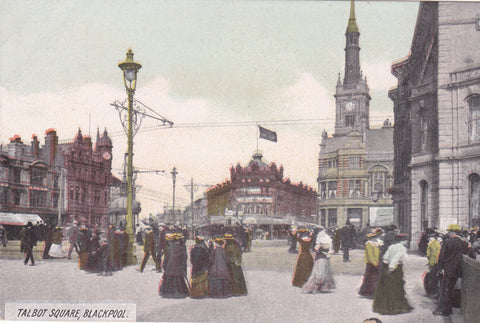 Old postcard of Talbot Square, Blackpool