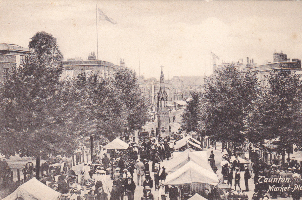 Old postcard of Taunton Market Place