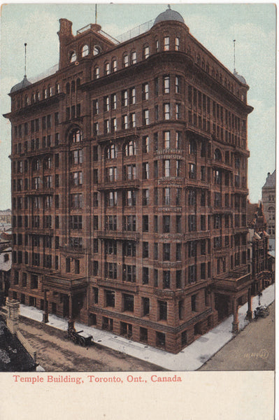 Old postcard of Temple Building, Toronto, Canada