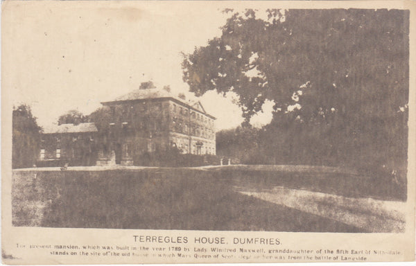 Old postcard of Terregles House, Dumfries