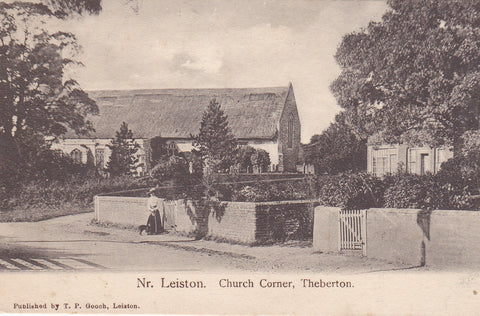 Old postcard of Church Corner, Theberton near Leiston in Suffolk