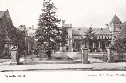 Old postcard of Tonbridge School in Kent