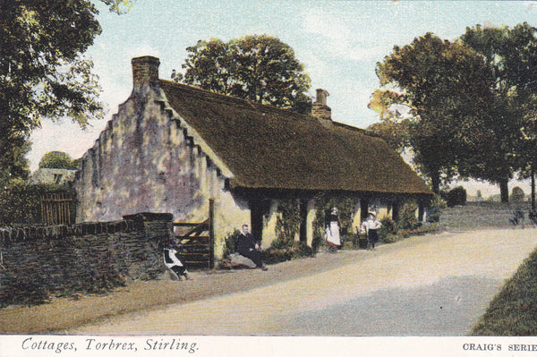 Old postcard of Cottages, Torbrex, Stirling in Scotland