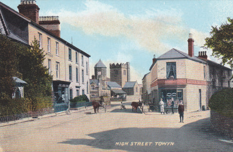 Old postcard of High Street, Towyn