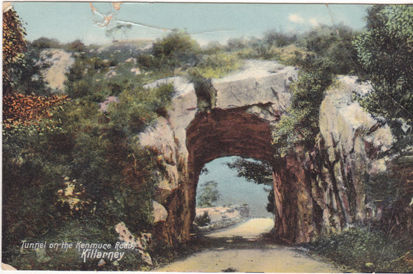 Old postcard showing the Tunnel on Kenmure Road, Killarney