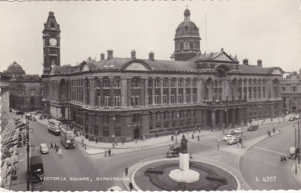 Real photo postcard of Victoria Square, Birmingham