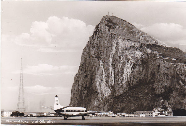 VISCOUNT AIRCRAFT TAXYING AT GIBRALTAR 