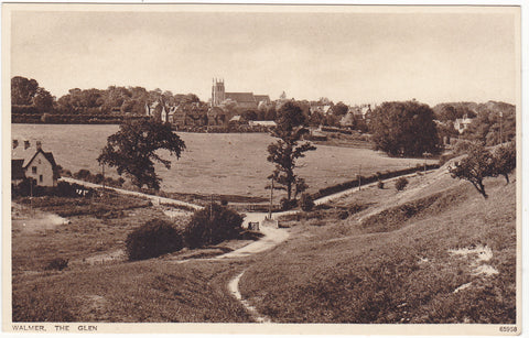 Old postcard of The Glen, Walmer, in Kent